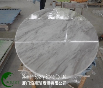  Greece Volakas White Marble Round Dining Table Tops Countertops	
