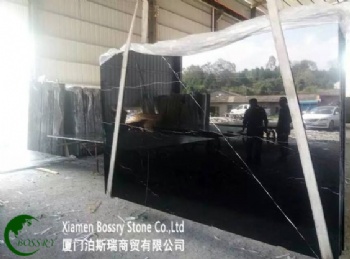  wholesale Black Nero Marquina Marble triangle table top	