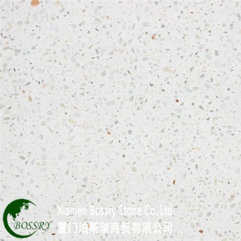 White With Gold Terrazzo Stone