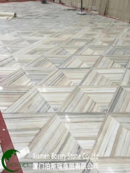  China Crystal Wooden Veins Marble  Galaxy White Wooden Marble	