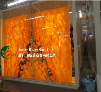  Wholesale Yellow Orange Onyx Slab	