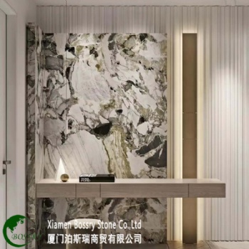  Ice/Cold Jade Green Tea Marble Slab for bathroom	