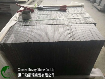  Nero Sandiago Black Granite With White Veins Flamed Tiles	