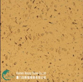 Chinese Artificial Stone Crsytal Yellow Quartz Slab