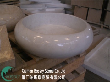 White Round Marble Sink BST-R001	