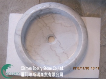  White Round Marble Sink BST-R001	