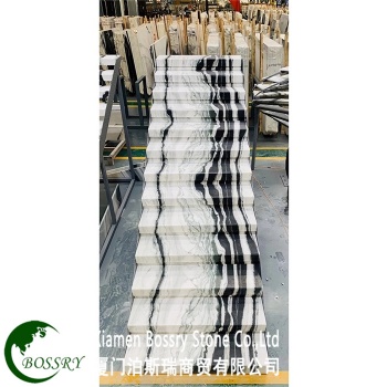  Panda White Marble Interior Stairs	