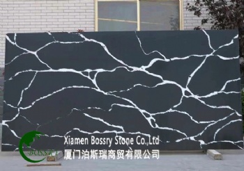 Engineering Stone Calacatta Black Quartz Slabs
