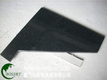 U shape Bullnose Edges Black Galaxy Granite Kitchen Countertop