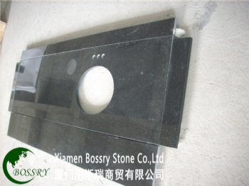  U shape Bullnose Edges Black Galaxy Granite Kitchen Countertop	