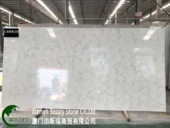 Artificial Cararra Quartz Stone White Slab For Kitchen