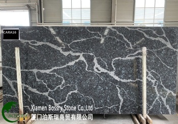 Magic Black Marble White Vein Artificial Stone Quartz