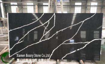 Nero Marquina Artificial Black Quartz Slab