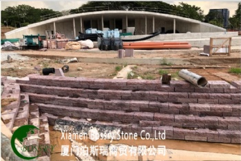 China Red Porphyry Brick Stone