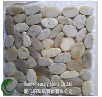 White Pebble Sawn Cut Surface Floor Tile