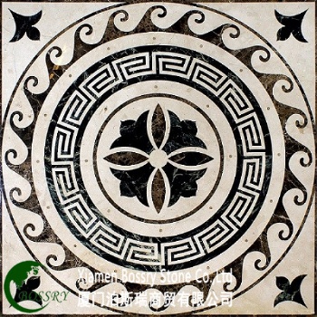 Fabric double round marble medallions