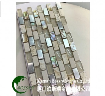 Fctory Colorful Design Glass Mix Stone Mosaic Tile