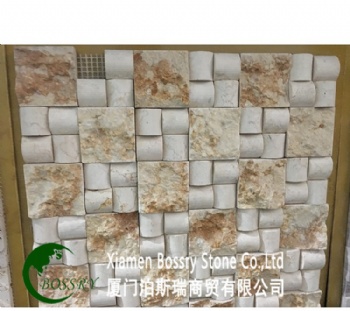 Yellow Marble Natural Split Mixed Surface Wall Panel