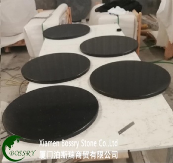 Black Terrazzo Stone Round Table Tops
