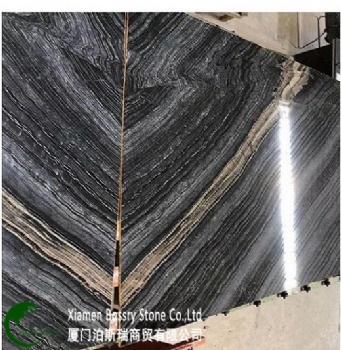  Ancient Black Wood Black Wooden Grain Marble Slab	