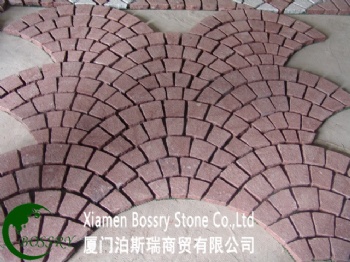 Wholesale China red porphyry paving stone on net