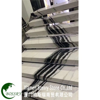  Panda White Marble Interior Stairs	