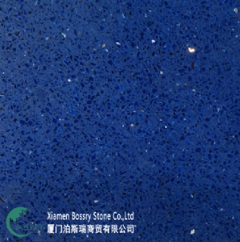 China Wholesale Starlight Sea Blue Quartz Slab
