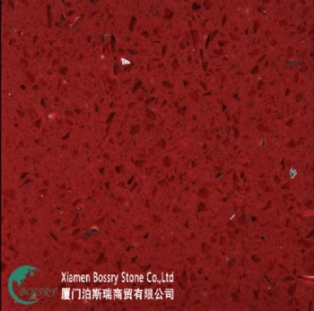 Rose Red Mirror Quartz Stone For Countertop