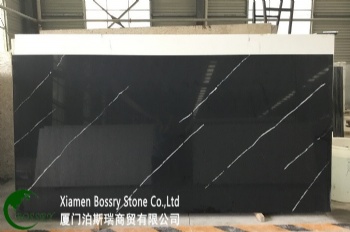 Black Marble Artificial Stone Quartz Slab